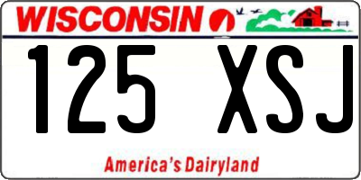 WI license plate 125XSJ
