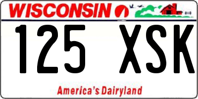 WI license plate 125XSK
