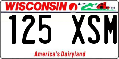 WI license plate 125XSM
