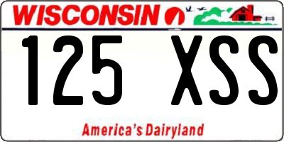 WI license plate 125XSS