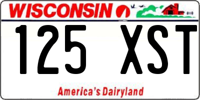 WI license plate 125XST