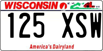 WI license plate 125XSW