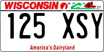 WI license plate 125XSY