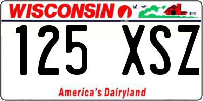 WI license plate 125XSZ