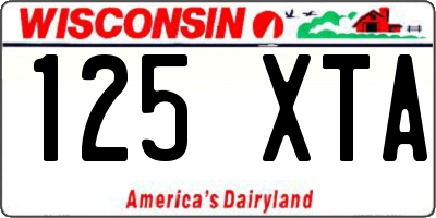WI license plate 125XTA
