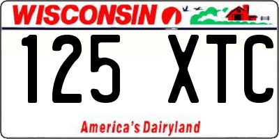 WI license plate 125XTC