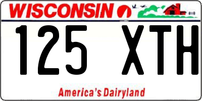 WI license plate 125XTH