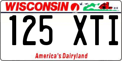 WI license plate 125XTI