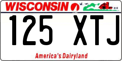 WI license plate 125XTJ