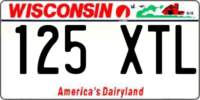 WI license plate 125XTL
