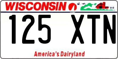 WI license plate 125XTN