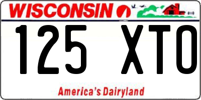 WI license plate 125XTO