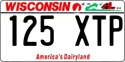 WI license plate 125XTP
