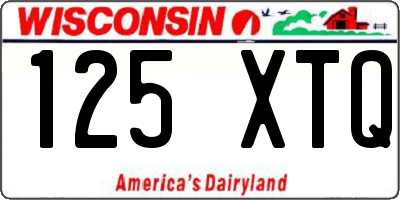 WI license plate 125XTQ