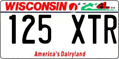 WI license plate 125XTR