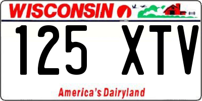 WI license plate 125XTV
