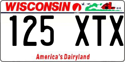 WI license plate 125XTX