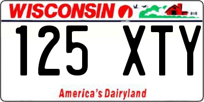 WI license plate 125XTY