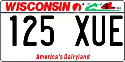 WI license plate 125XUE