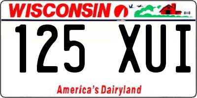 WI license plate 125XUI