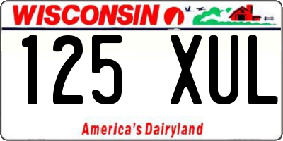 WI license plate 125XUL