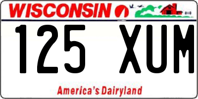 WI license plate 125XUM