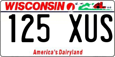 WI license plate 125XUS