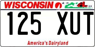 WI license plate 125XUT