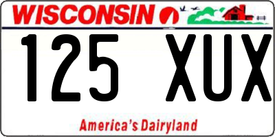 WI license plate 125XUX