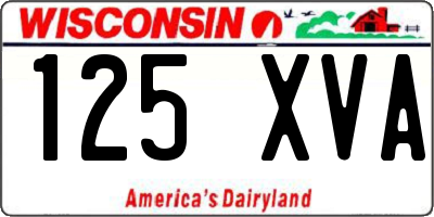 WI license plate 125XVA