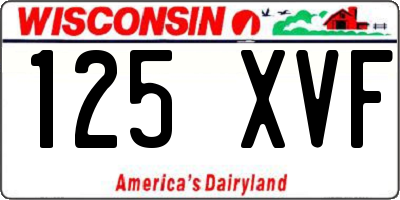 WI license plate 125XVF