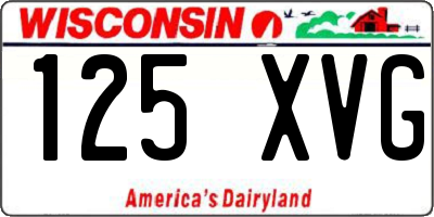 WI license plate 125XVG