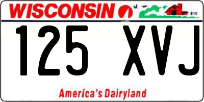 WI license plate 125XVJ
