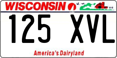WI license plate 125XVL