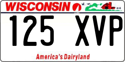 WI license plate 125XVP