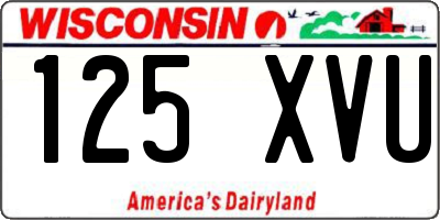 WI license plate 125XVU