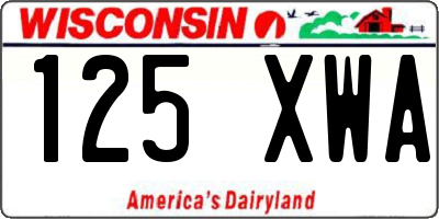 WI license plate 125XWA