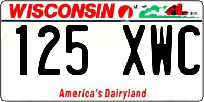 WI license plate 125XWC