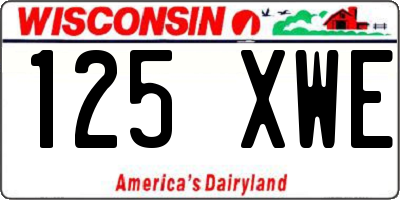 WI license plate 125XWE