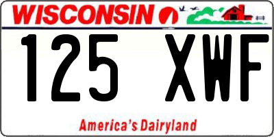 WI license plate 125XWF