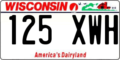 WI license plate 125XWH