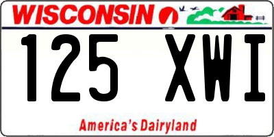 WI license plate 125XWI