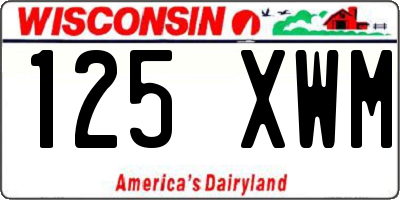 WI license plate 125XWM