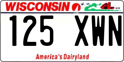 WI license plate 125XWN