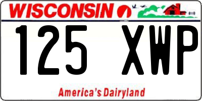 WI license plate 125XWP