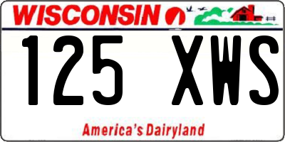 WI license plate 125XWS