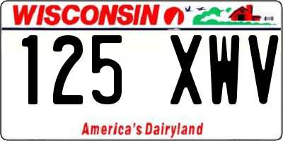 WI license plate 125XWV