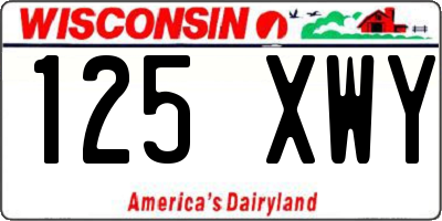 WI license plate 125XWY