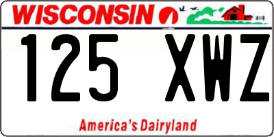 WI license plate 125XWZ