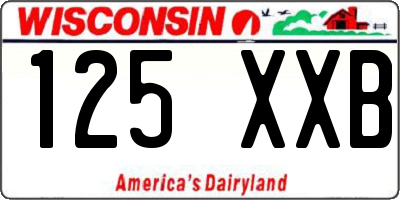 WI license plate 125XXB